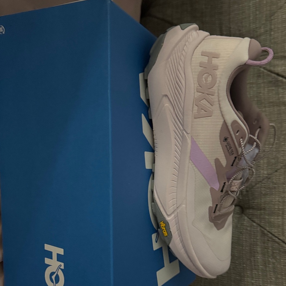 Hoka Lavender and White Athletic Sneakers